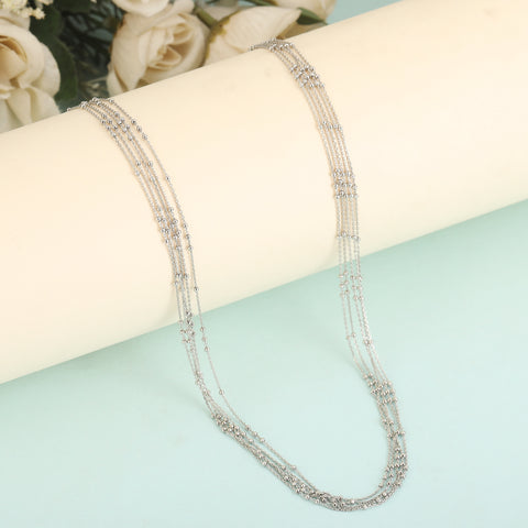 Multi layered silver chain