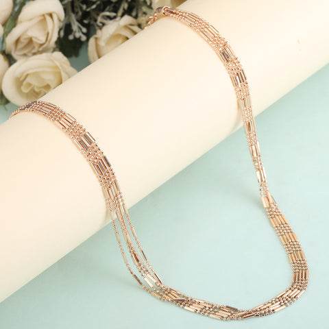 Three Layered Bib Rose Gold Chain