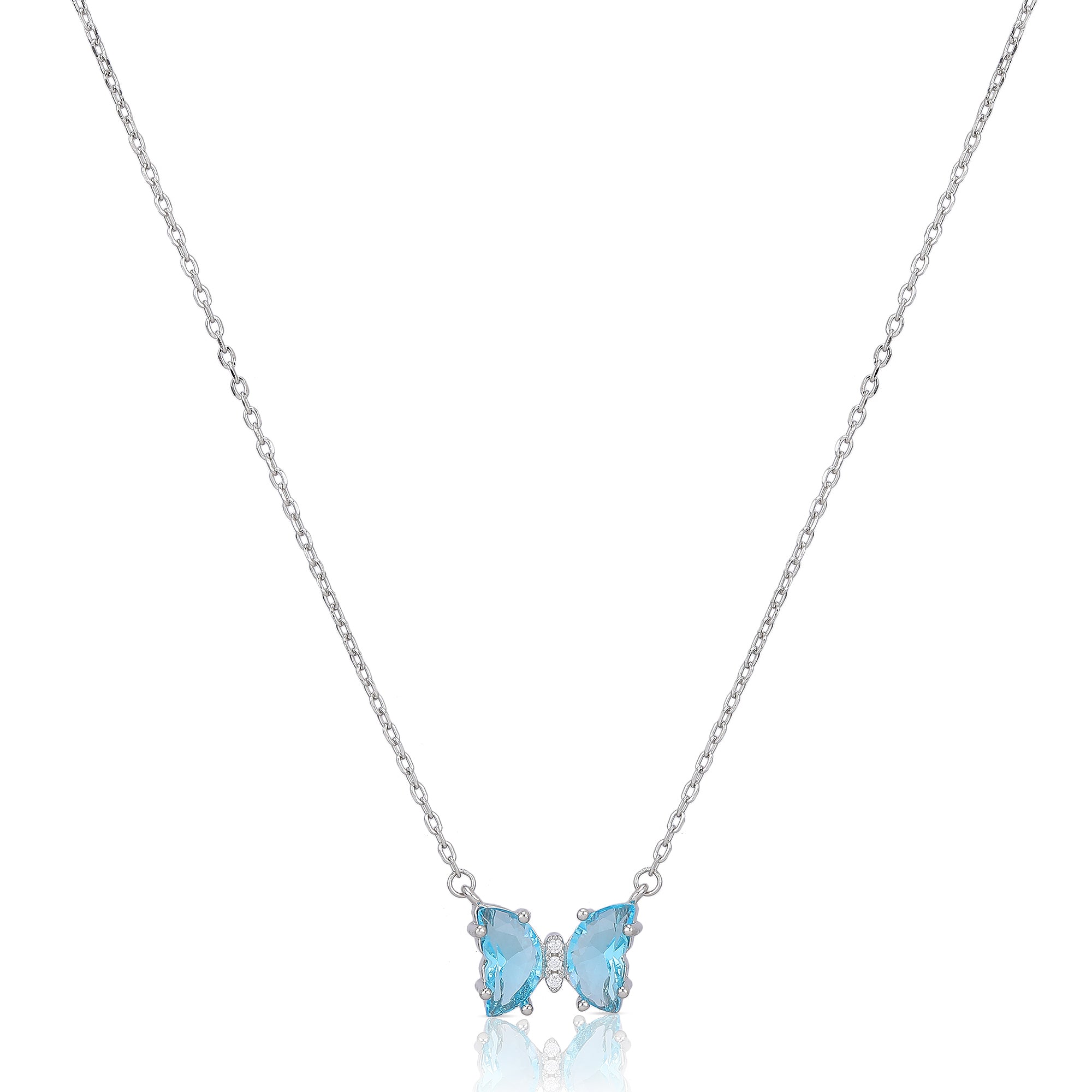 crystal butterfly pendant with chain