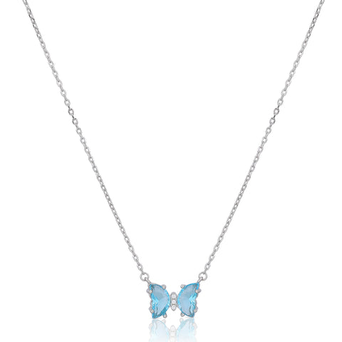 crystal butterfly pendant with chain