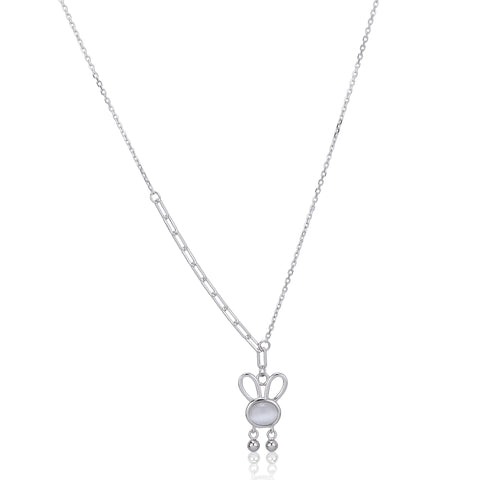 Silver rabbit pendant with chain