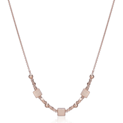 Rose Gold Chain Square Box Accents Dainty