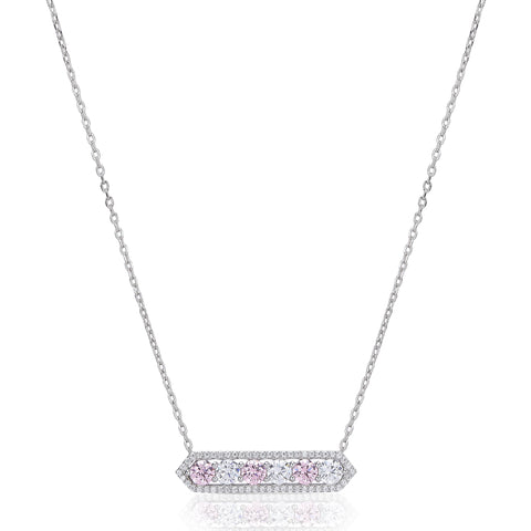 Silver Diamond Bar Necklace