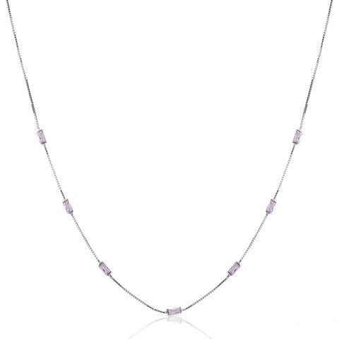 Pink Sapphire Station Necklace