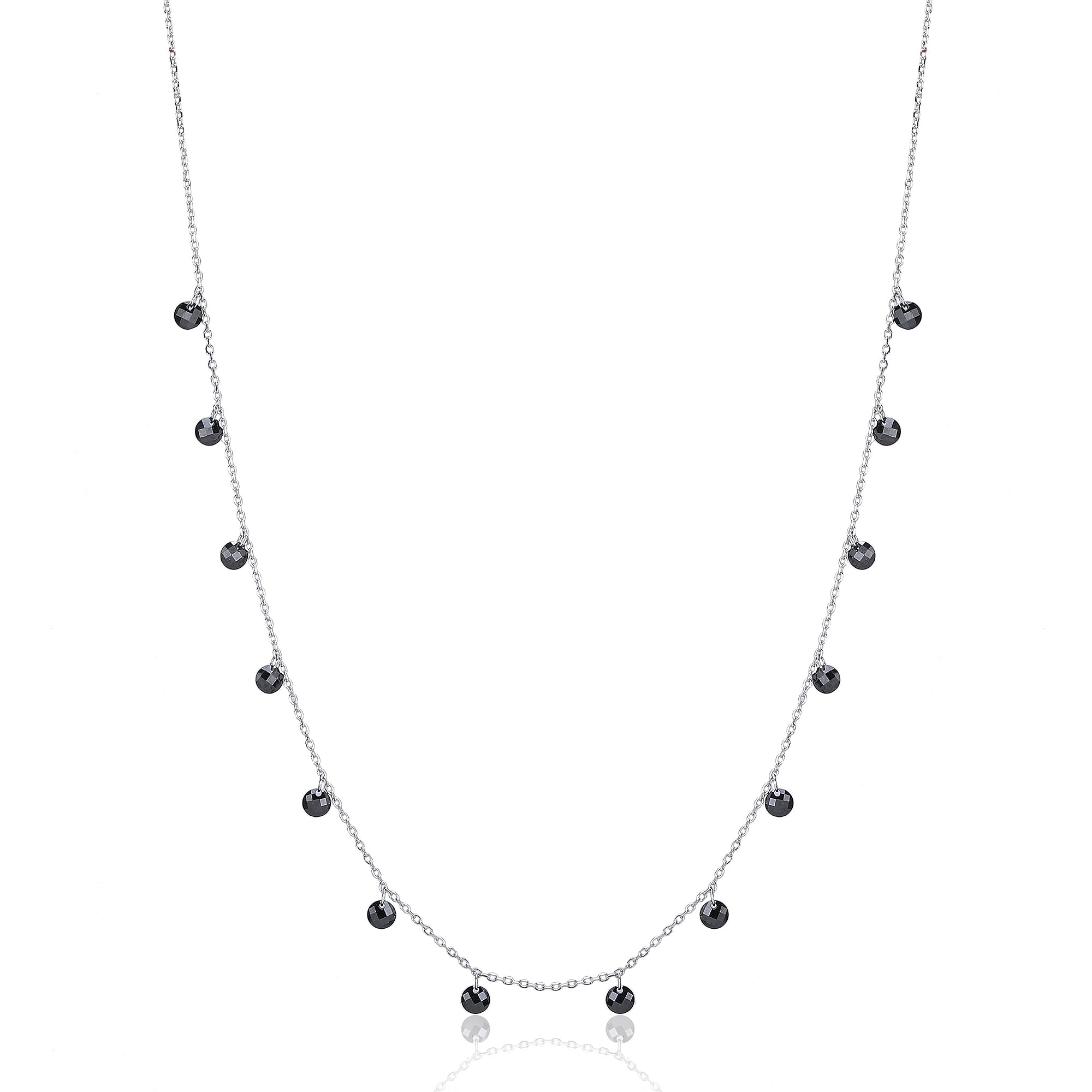Black crystal diamond chain Silver