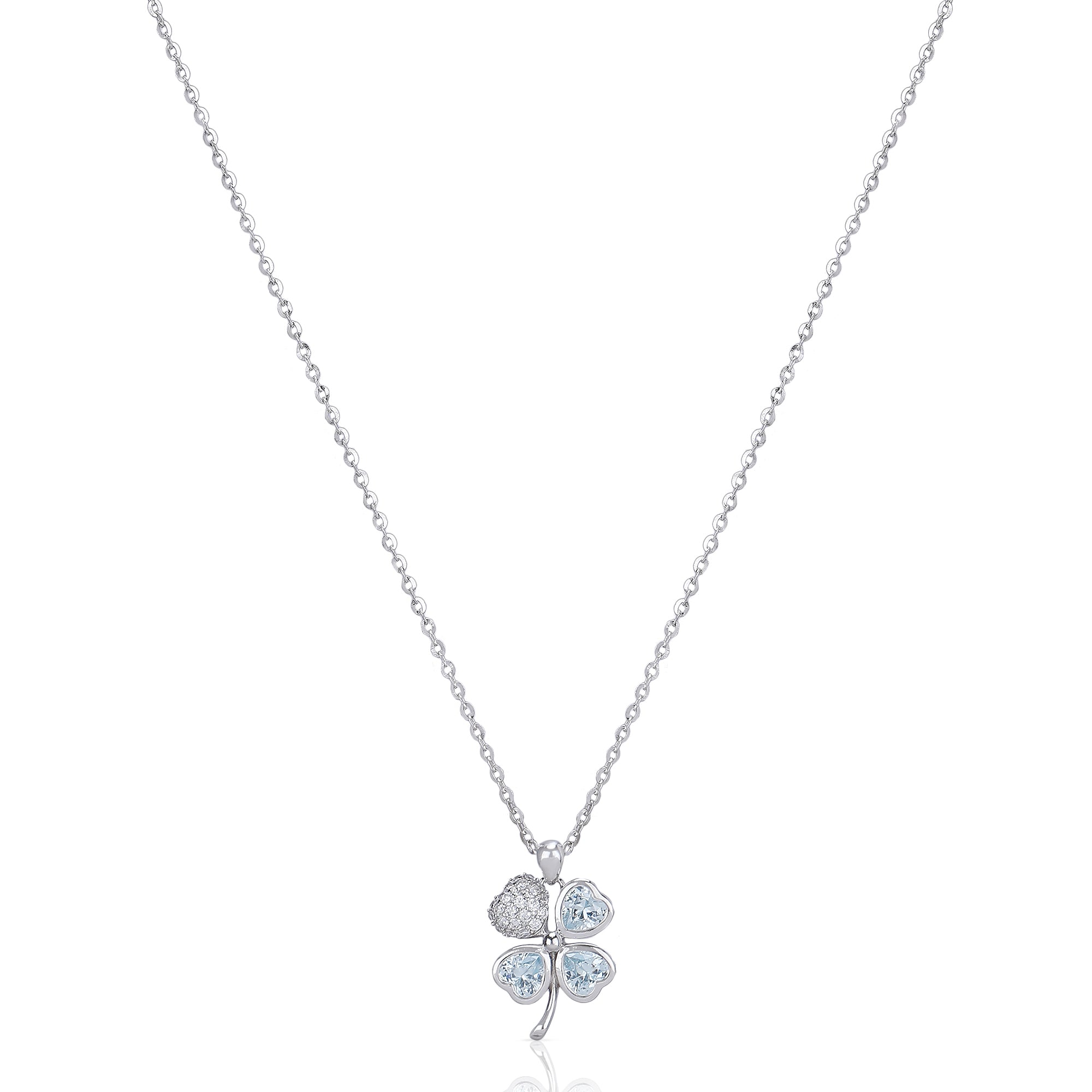 Aquamarine & Diamond Floral Pendant