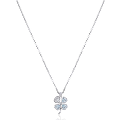 Aquamarine & Diamond Floral Pendant
