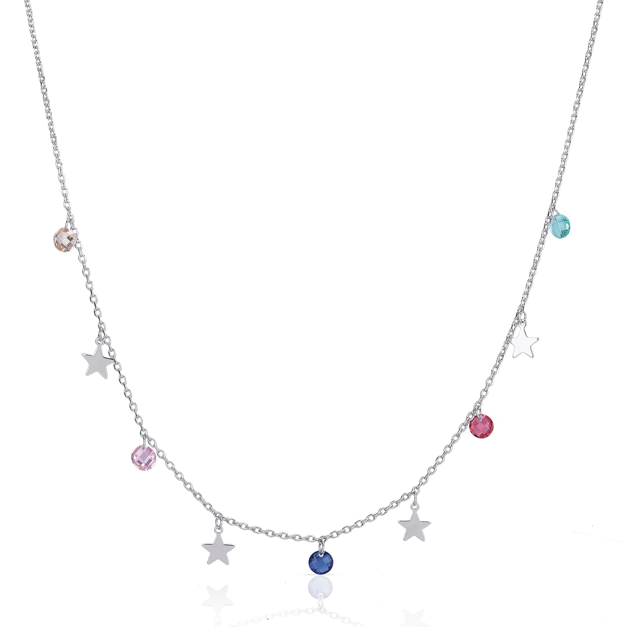 Rainbow necklace with star chain