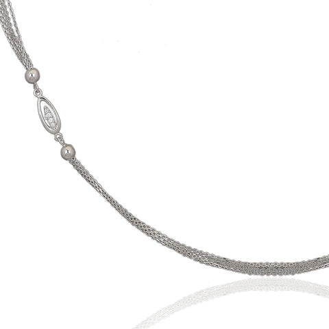 Double Oval Design Bunch Silver Chain