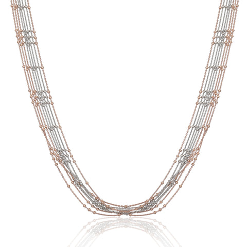 Rose gold and silver beads chain