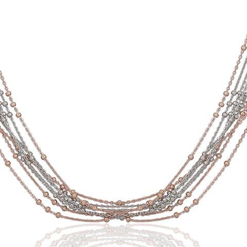 Rose gold and silver beads chain