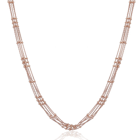 Rose Gold Beaded Layered Chain