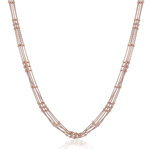 Rose gold beaded layered chain