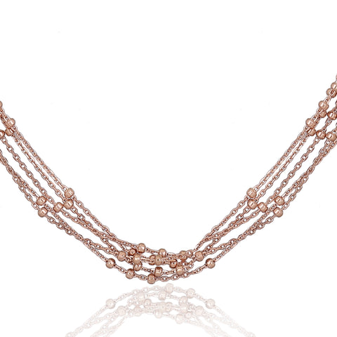 Rose Gold Beaded Layered Chain