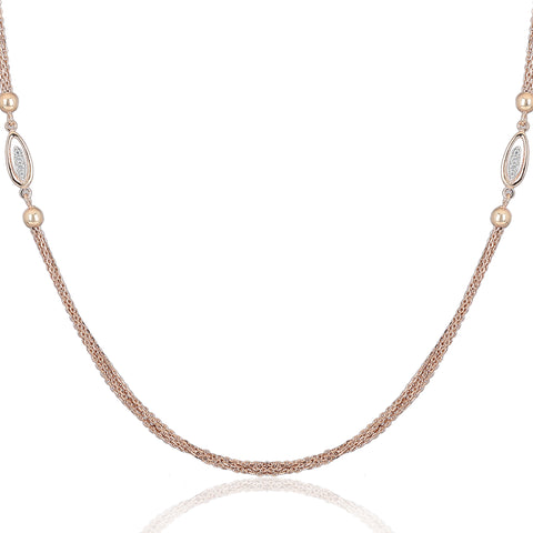 Double Oval Design Bunch Rose Gold Chain