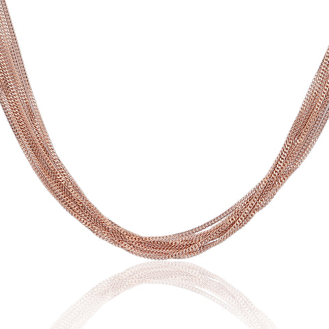 Rose gold multiple lines chain