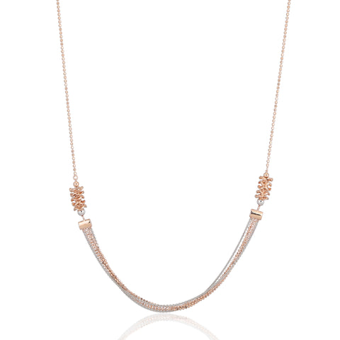 Bunch of three layered beads rose gold chain