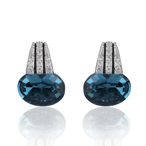Blue topaz silver earring