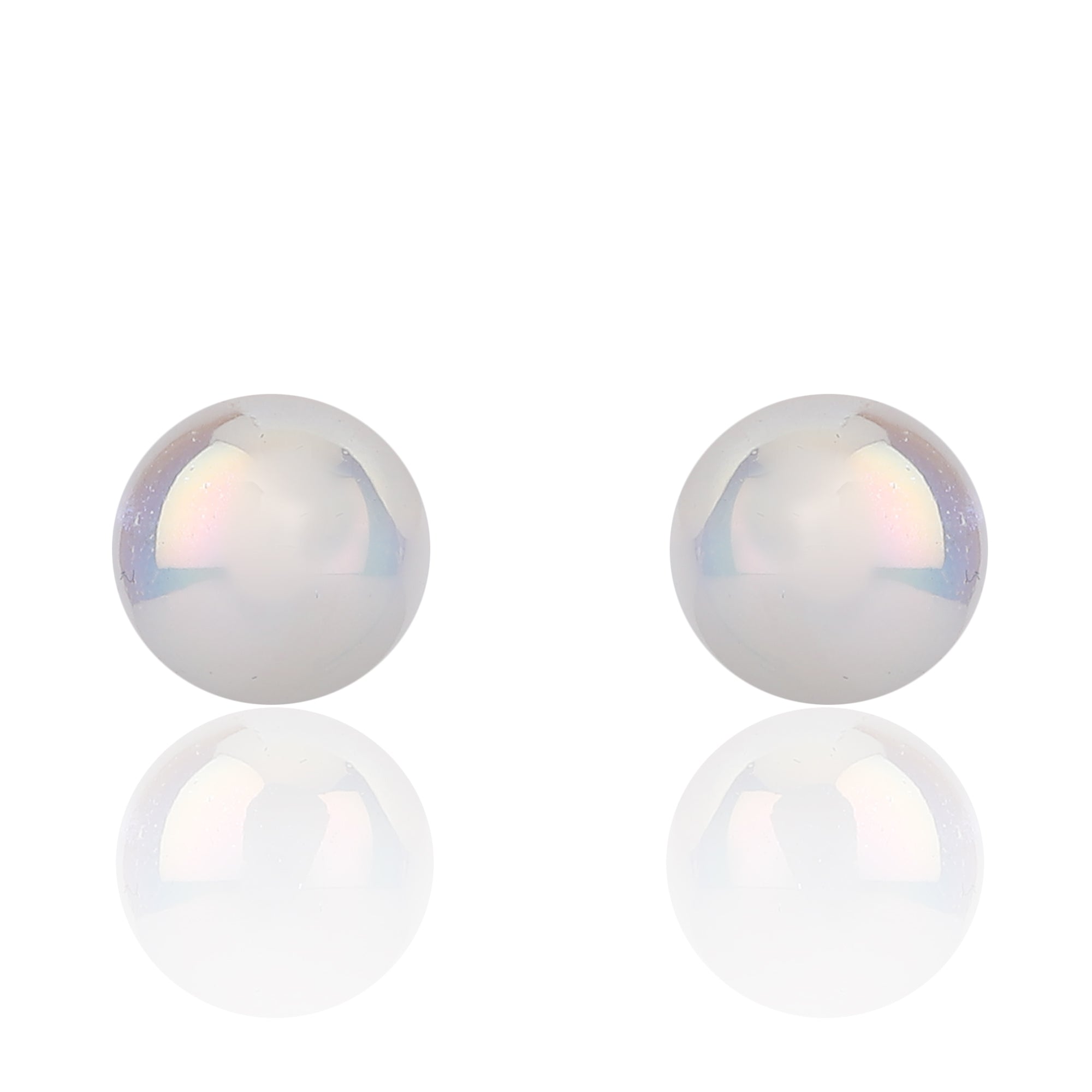 White pearl silver earring