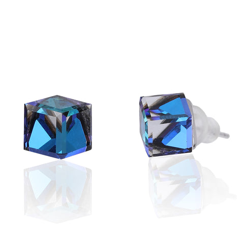 Change Color Cube Silver Earring