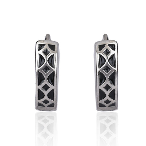 Silver hoops earring