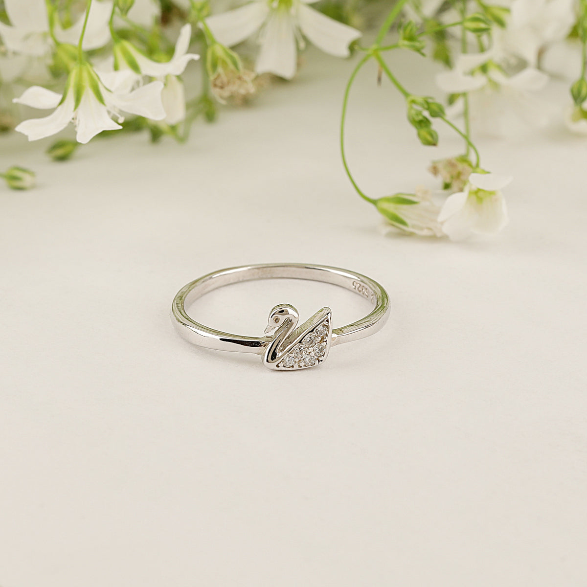 sterling silver duck  adjustable ring