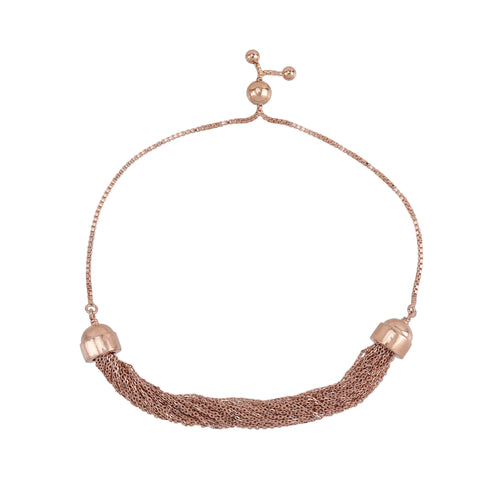 925 Rose Gold Bunch Rope Bracelet