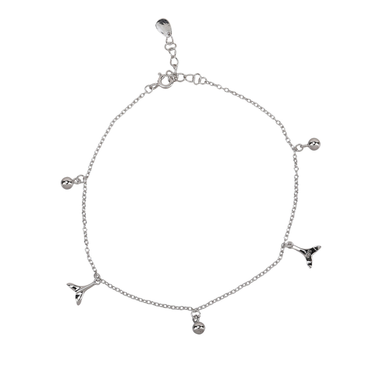 Silver fish tail anklet