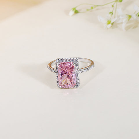 Pink gem engagement ring