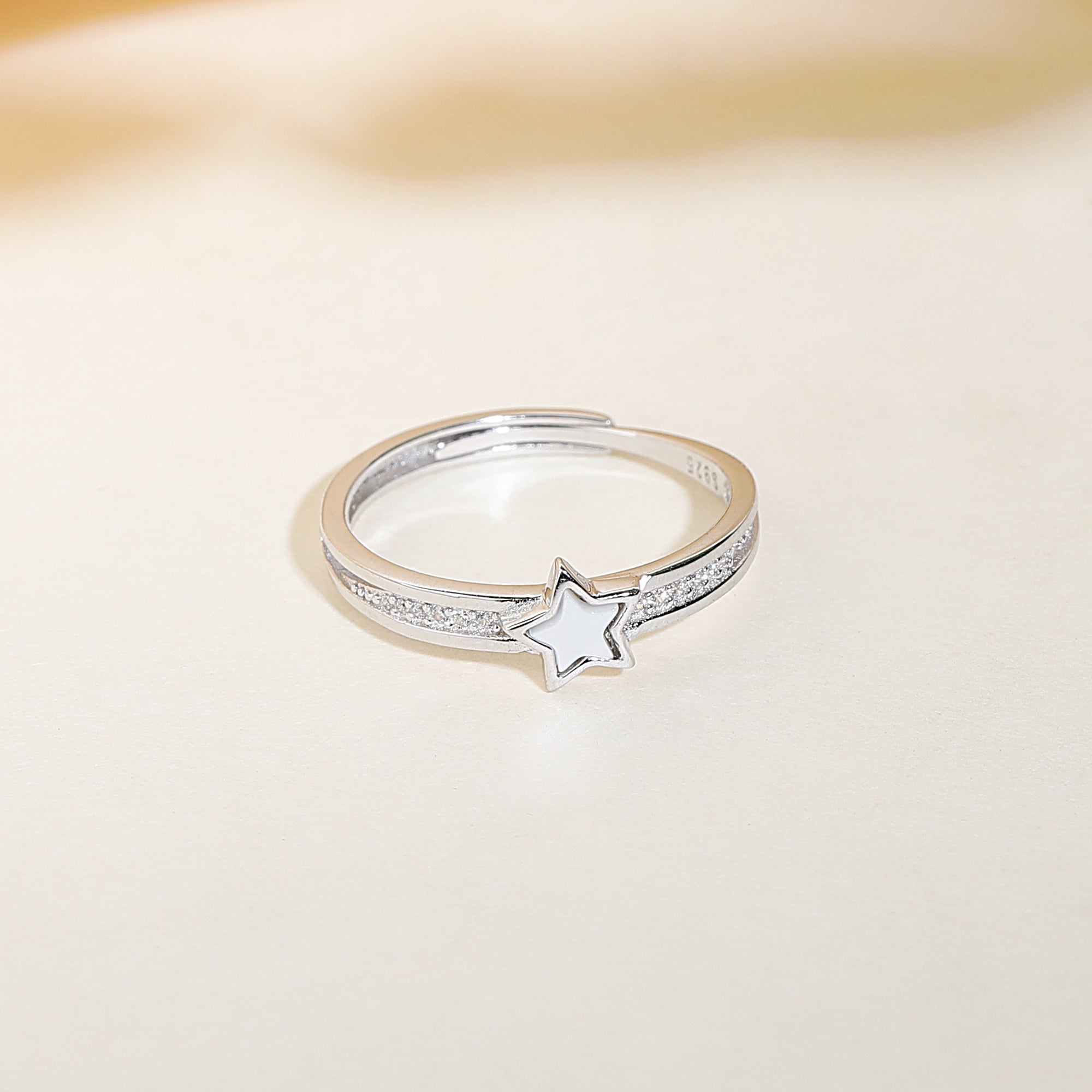 Star ring sterling silver with adjustable size