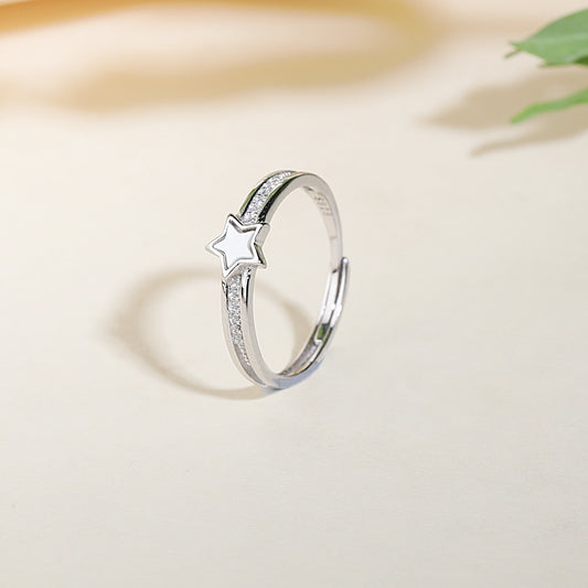 Star ring sterling silver with adjustable size