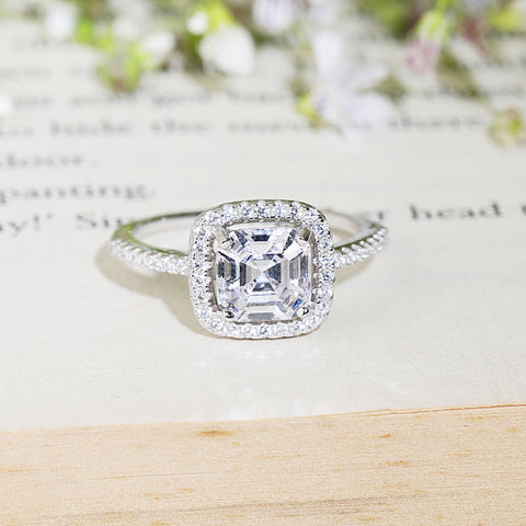 Big studded silver diamond ring