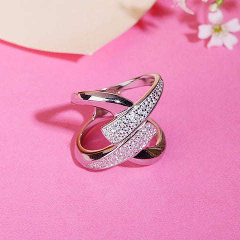 Silver Cocktail Design Ring for Women