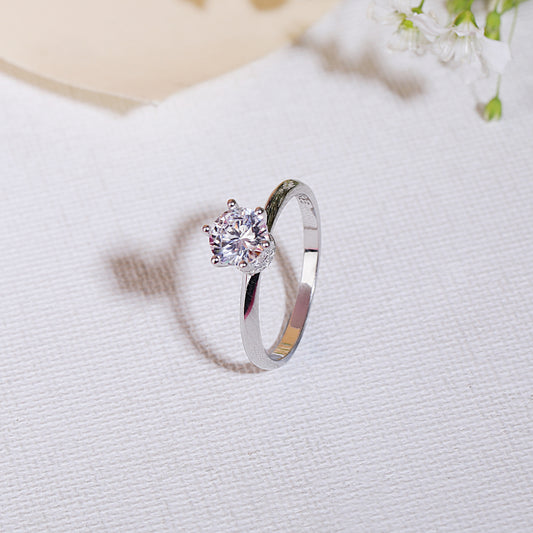 High set diamond ring