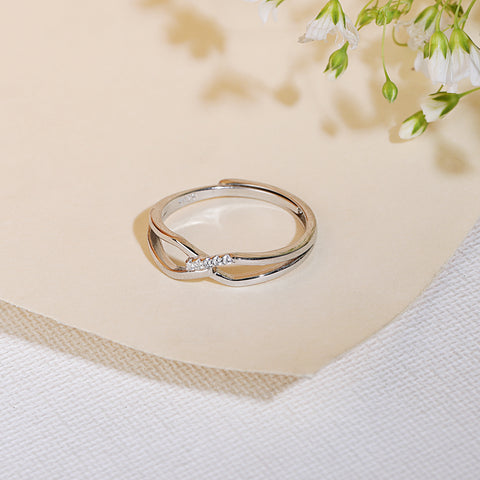 925 Sterling Silver Infinity Ring With Adjustable Size