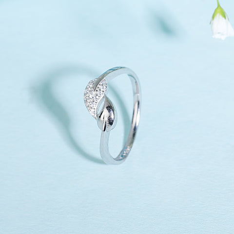 Double leaf ring silver