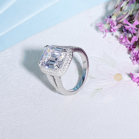 Silver Emerald Cut Ring India