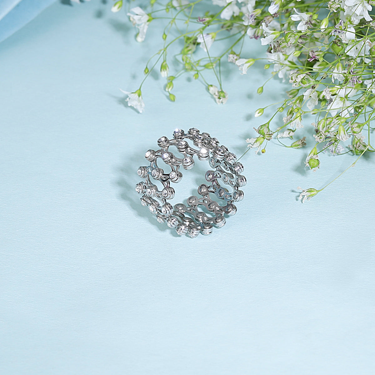 Ring & Bracelet convertible silver diamond ring
