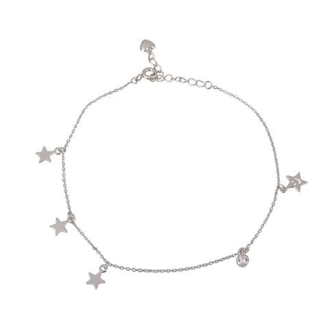 Silver Star Anklet