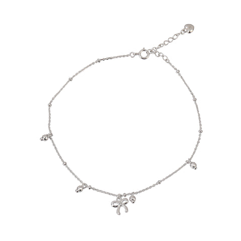 Silver Bow anklet