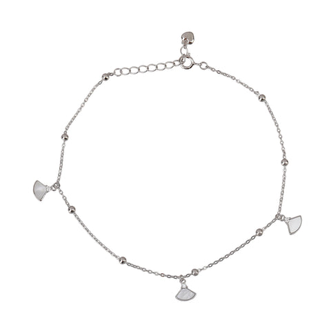Silver fairy with single diamond Anklet