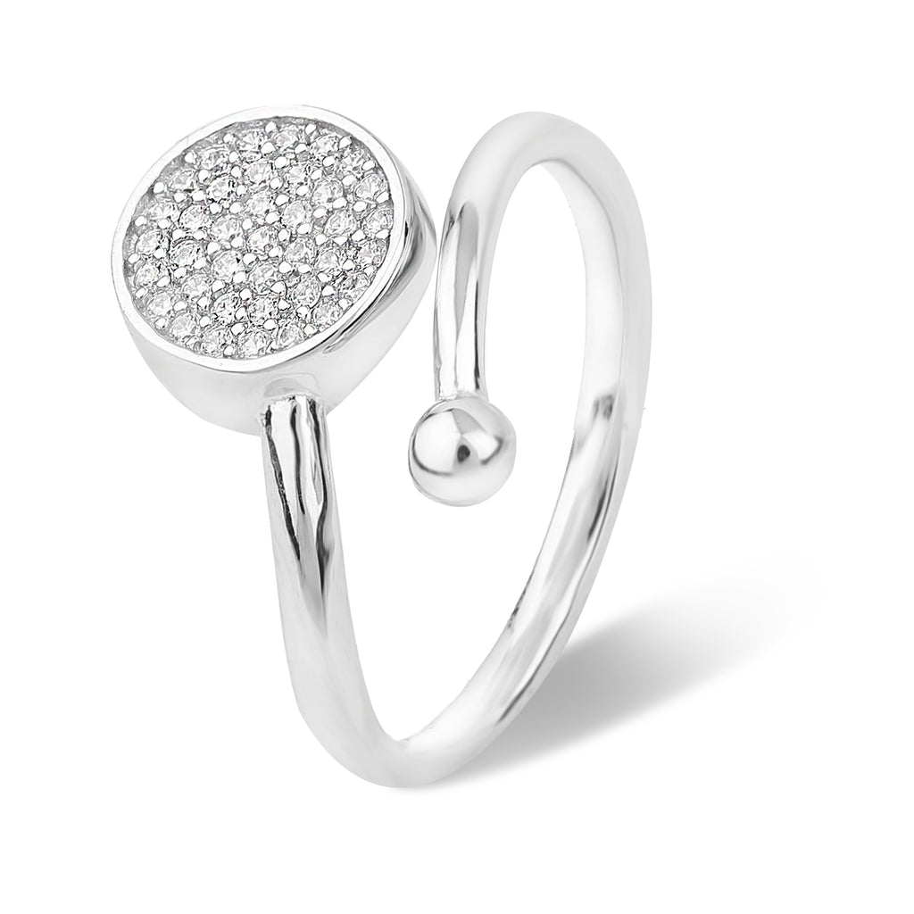 RONDE SMALL SILVER DIAMOND RING