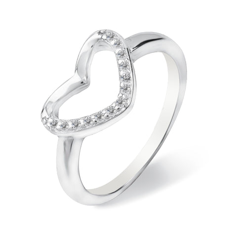 sterling silver heart shaped ring