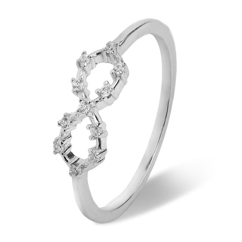 Silver Infinity Design Rings For Ladies