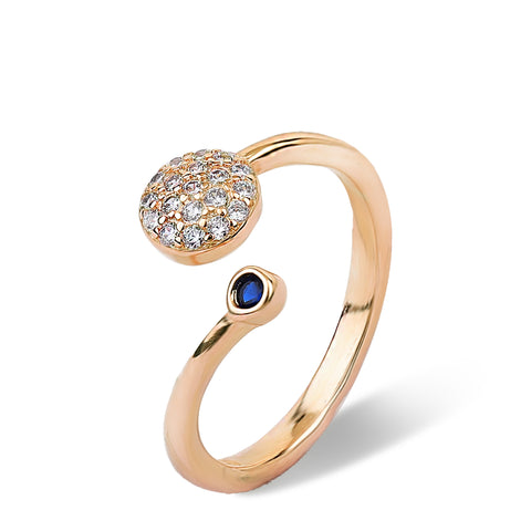Gold plated adjustable ring