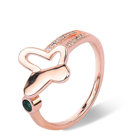 Rosegold butterfly ring