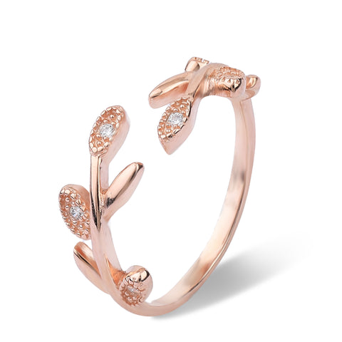 leaves ring design with adjustable size