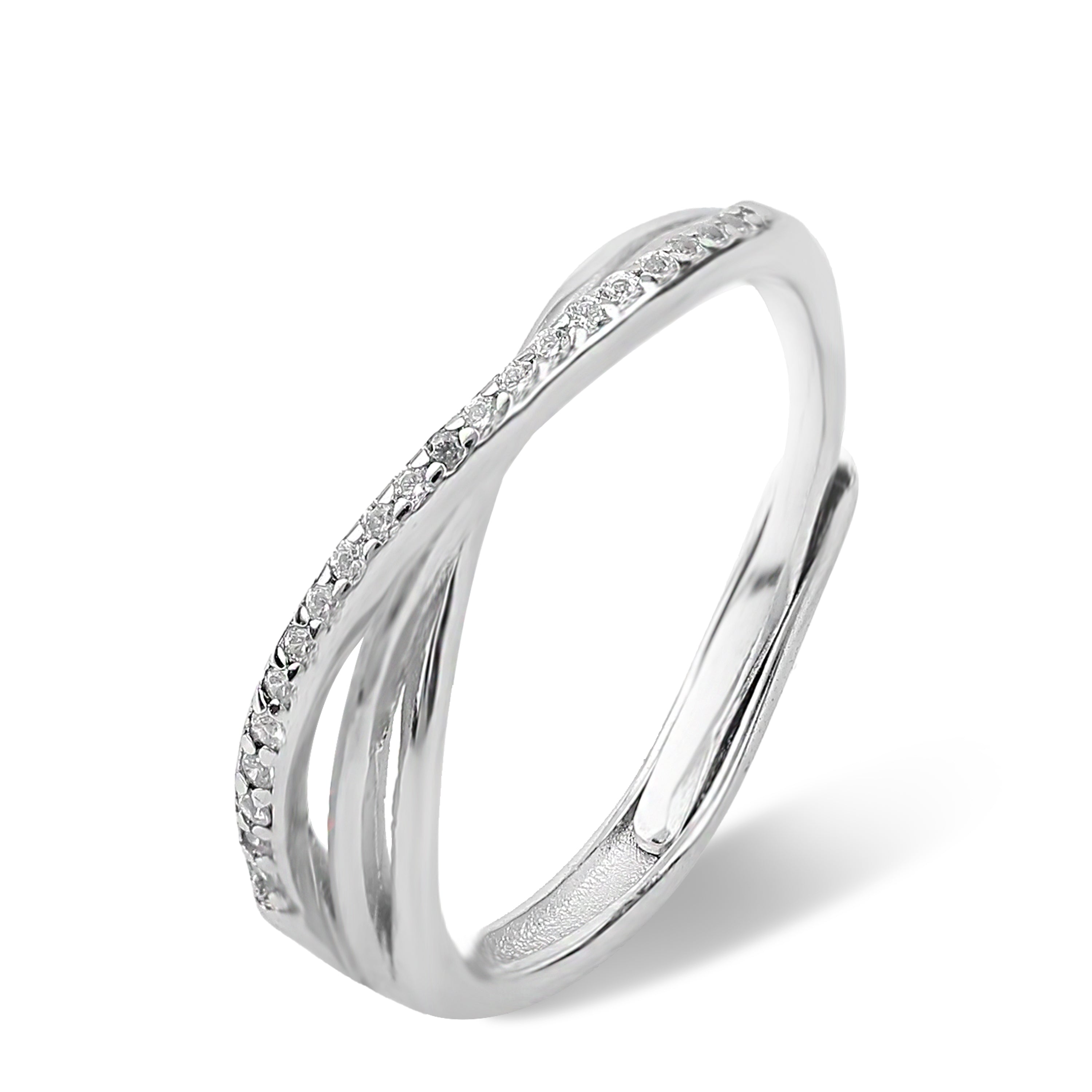 Crystal  adjustable diamond ring