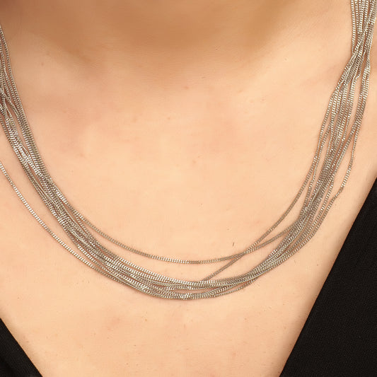 Multi strand sterling silver chain