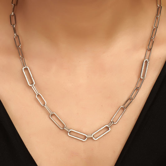 Silver paperclip chain